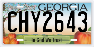 GA license plate CHY2643