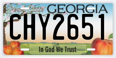 GA license plate CHY2651