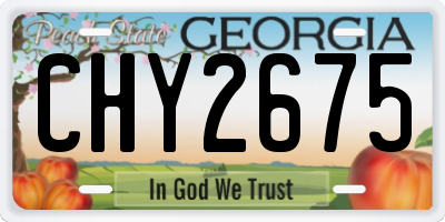 GA license plate CHY2675