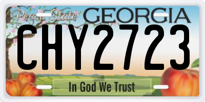 GA license plate CHY2723