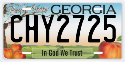 GA license plate CHY2725