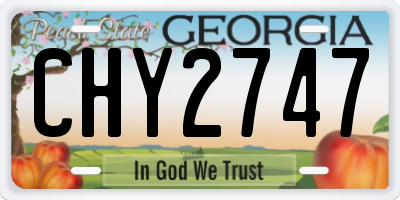 GA license plate CHY2747
