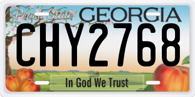 GA license plate CHY2768