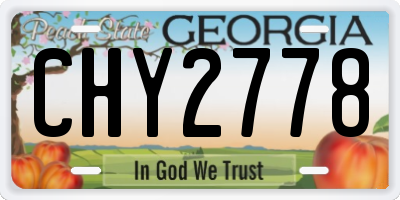 GA license plate CHY2778