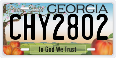 GA license plate CHY2802