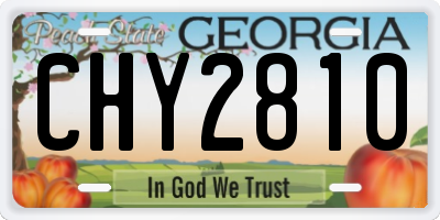 GA license plate CHY2810
