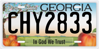 GA license plate CHY2833