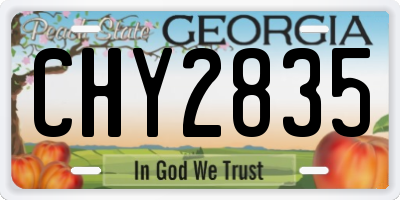 GA license plate CHY2835