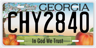GA license plate CHY2840