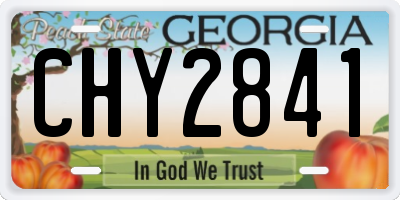 GA license plate CHY2841