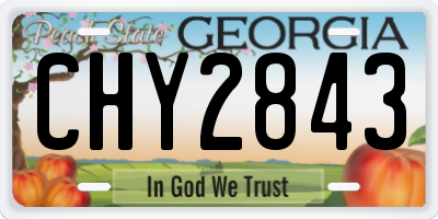 GA license plate CHY2843