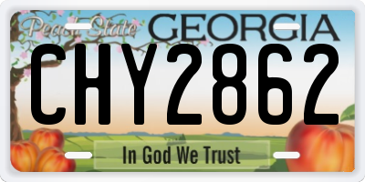 GA license plate CHY2862