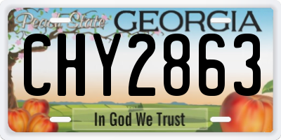 GA license plate CHY2863