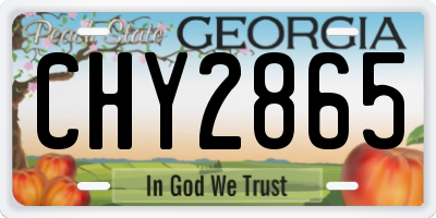 GA license plate CHY2865