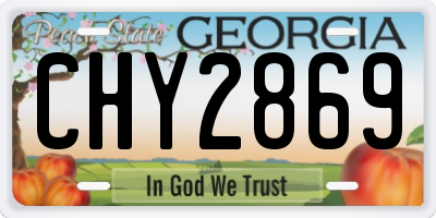 GA license plate CHY2869