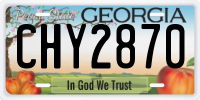 GA license plate CHY2870