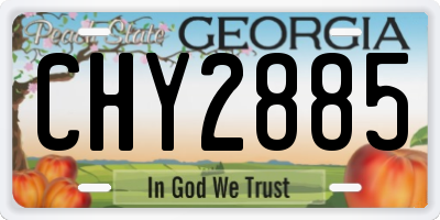 GA license plate CHY2885