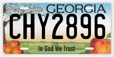 GA license plate CHY2896