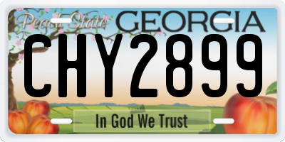 GA license plate CHY2899