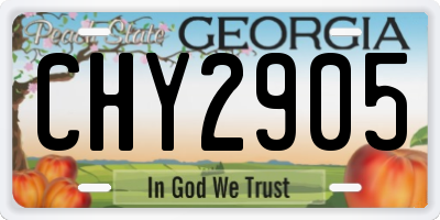 GA license plate CHY2905
