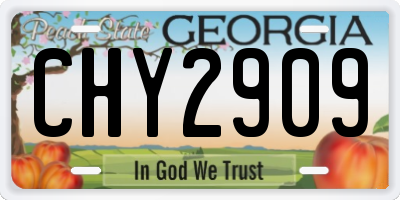 GA license plate CHY2909