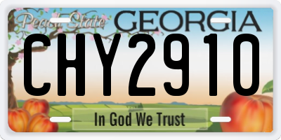 GA license plate CHY2910