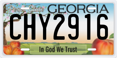 GA license plate CHY2916