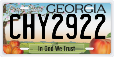 GA license plate CHY2922