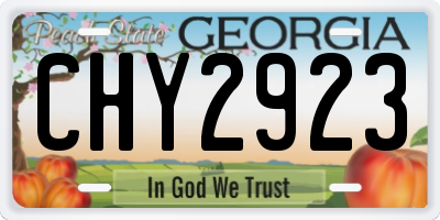 GA license plate CHY2923