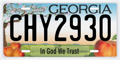 GA license plate CHY2930