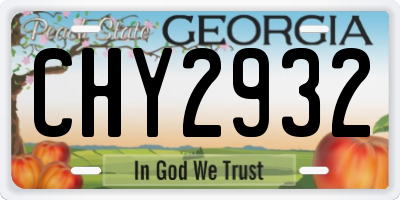GA license plate CHY2932