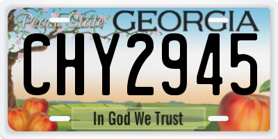 GA license plate CHY2945