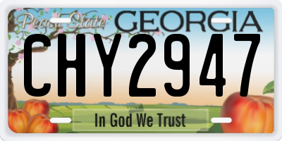 GA license plate CHY2947