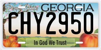 GA license plate CHY2950