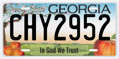 GA license plate CHY2952