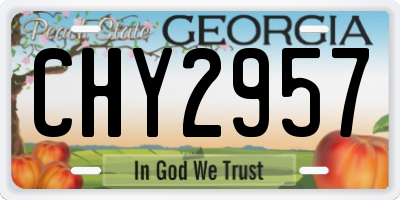 GA license plate CHY2957