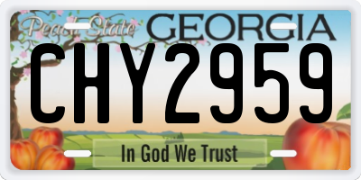 GA license plate CHY2959