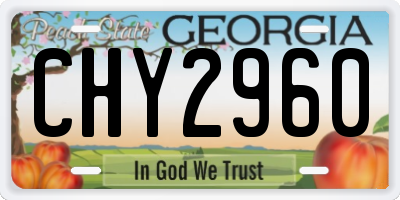 GA license plate CHY2960