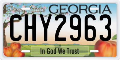 GA license plate CHY2963