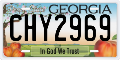 GA license plate CHY2969