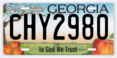 GA license plate CHY2980