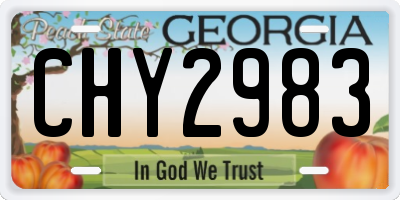 GA license plate CHY2983