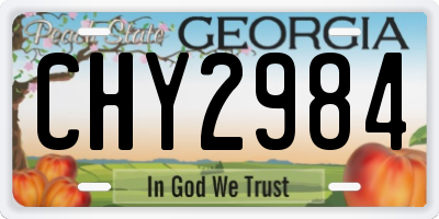 GA license plate CHY2984