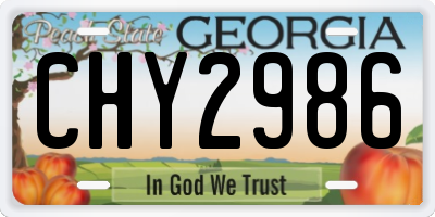 GA license plate CHY2986