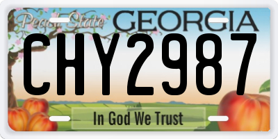 GA license plate CHY2987