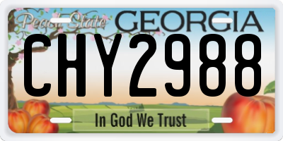 GA license plate CHY2988