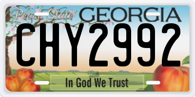 GA license plate CHY2992