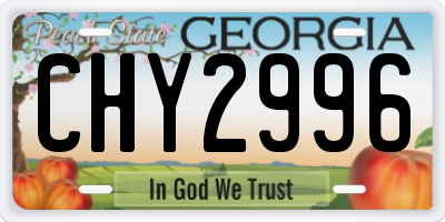 GA license plate CHY2996