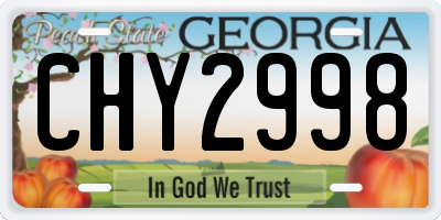 GA license plate CHY2998