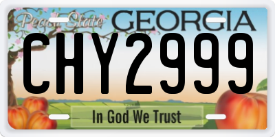 GA license plate CHY2999